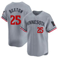 M.Twins #25 Byron Buxton Player Gray Home Limited Jdoa Stitched Jerseys