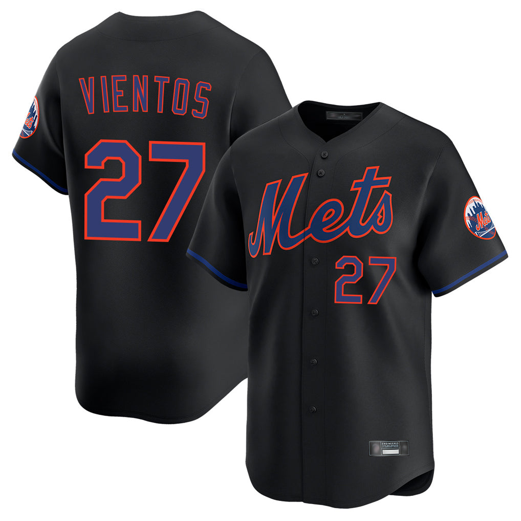 NY.Mets #27 Mark Vientos Player Black Alternate Home Limited Jdoa Stitched Jerseys