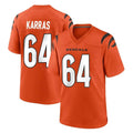 C.Bengals #64 Ted Karras Player Orange Home Game Jdoa Stitched Jerseys