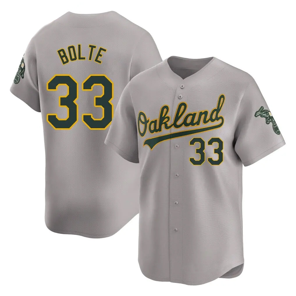 Athletics #33 Henry Bolte Player Gray Road Limited Home Game Jdoa Stitched Jerseys