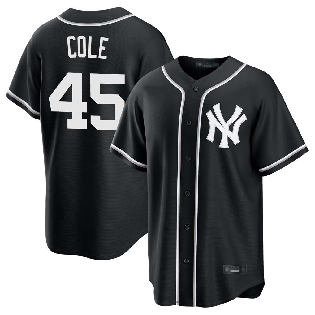 NY.Yankees #45 Gerrit Cole Player Black Out Game Home Jdoa Stitched Jerseys