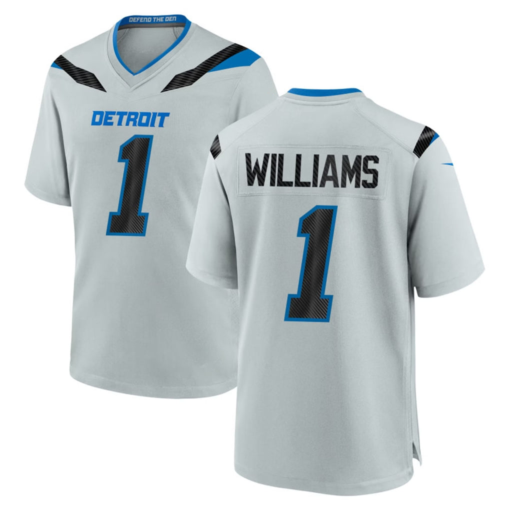 D.Lions #1 Jameson Williams Player Silver 2026 Rivalries Collection Home Game Jdoa Stitched Jerseys