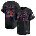 NY.Mets #26 Nolan McLean Player Black Alternate Home Limited Jdoa Stitched Jerseys