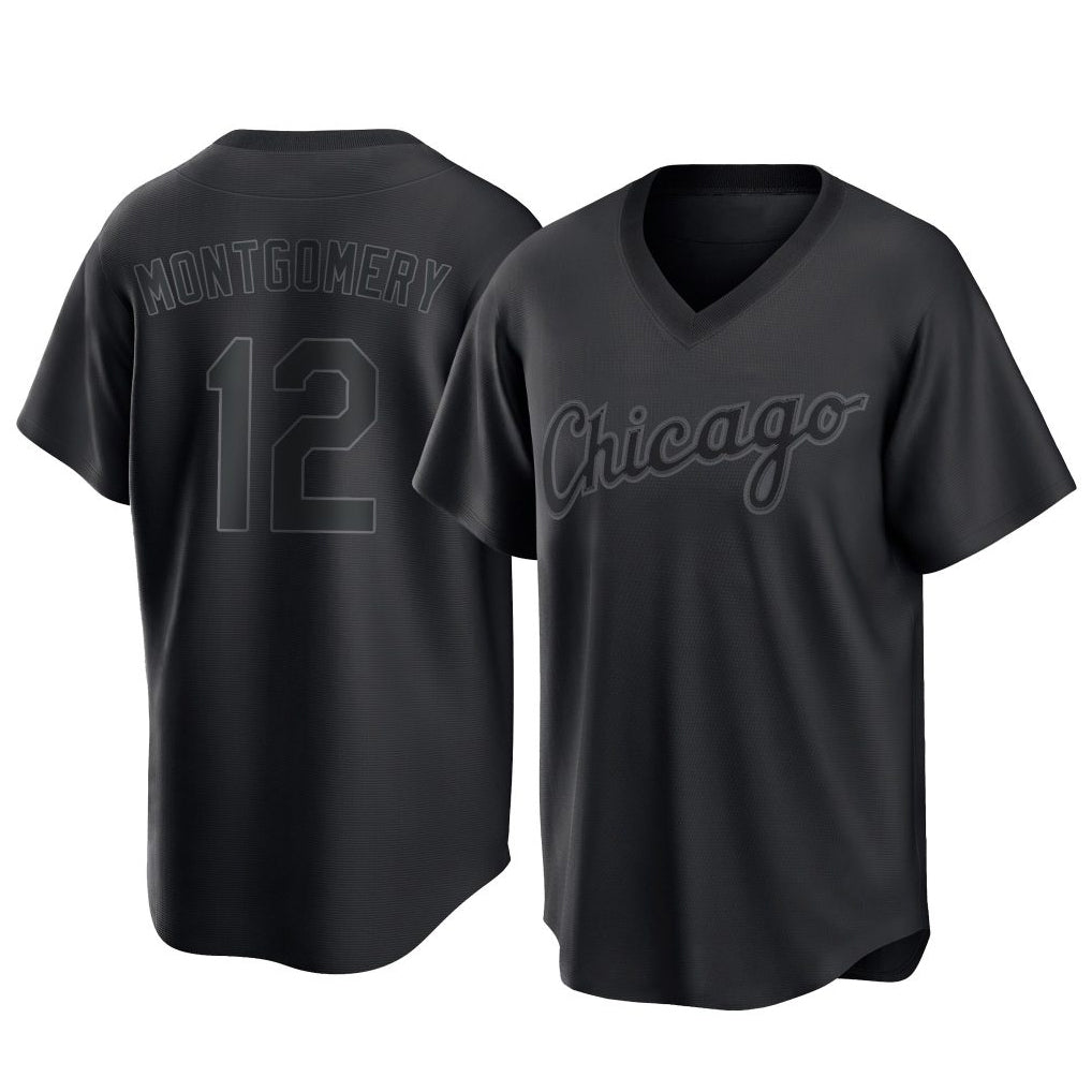 C.White Sox #12 Colson Montgomery Player Black T-shirt Home Game Jdoa Stitched Jerseys