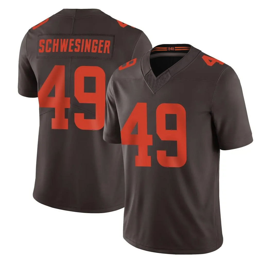 C.Browns #49 Carson Schwesinger Player Brown Limited Vapor F.U.S.E. Alternate Game Jdoa Stitched Jerseys