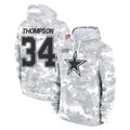 D.Cowboys #34 Jalen Thompson Player Arctic Camo Salute to Service Hoodies Limited Game Jdoa Stitched Jerseys