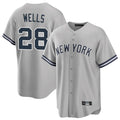 NY.Yankees #28 Austin Wells Player Gray Road Game Jdoa Stitched Jerseys