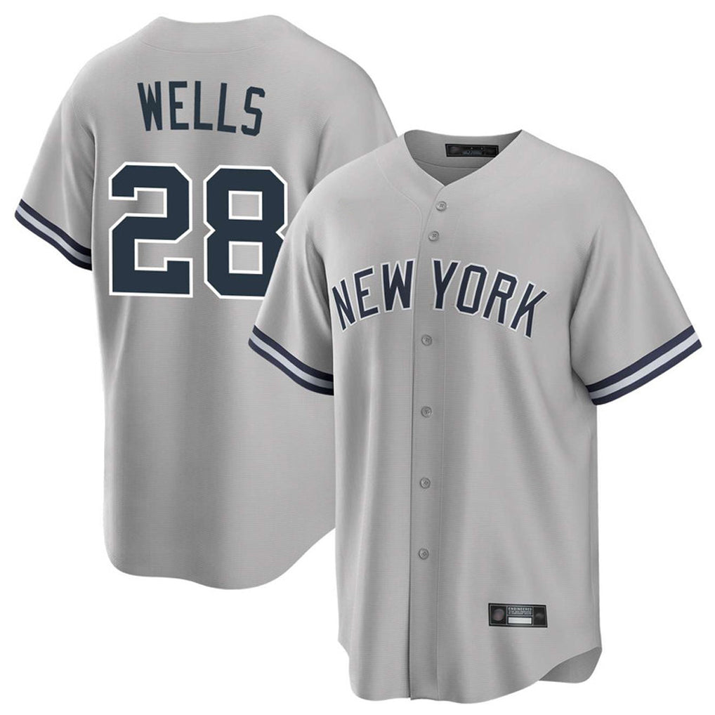 NY.Yankees #28 Austin Wells Player Gray Road Game Jdoa Stitched Jerseys