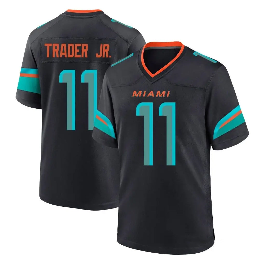 M.Dolphins #11 Dante Trader Jr. Player Black Pitch Rivalries Collection Home Game Jdoa Stitched Jerseys