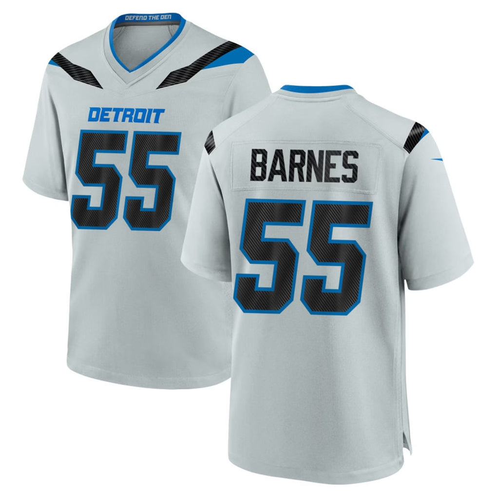 D.Lions #55 Derrick Barnes Player Silver 2026 Rivalries Collection Home Game Jdoa Stitched Jerseys