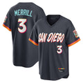 S.Diego Padres #3 Jackson Merrill Player Obsidian 2026 City Connect Home Limited T-shirt Jdoa Stitched Jerseys