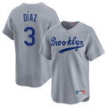 LA.Dodgers #3 Edwin D¨ªaz Player Gray Game Limited Home Jdoa Stitched Jerseys