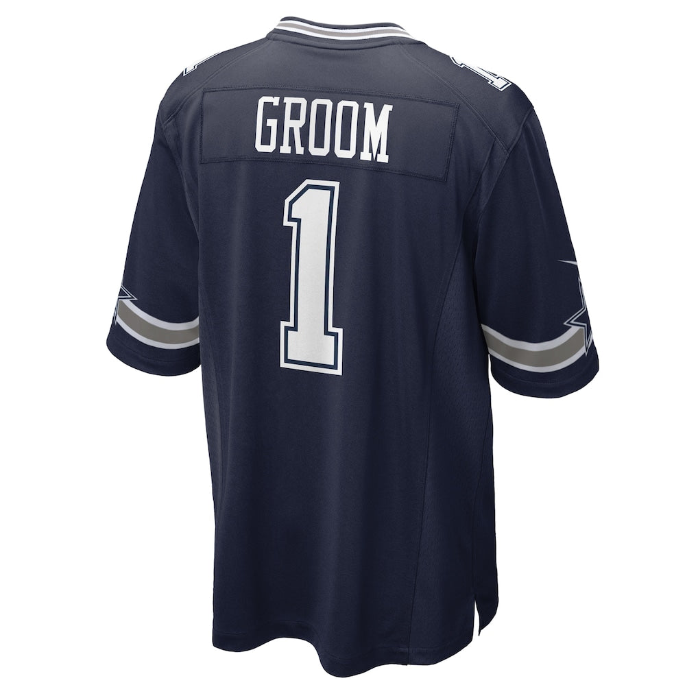 Jdoa D.Cowboys #1 Groom Navy Game Jersey