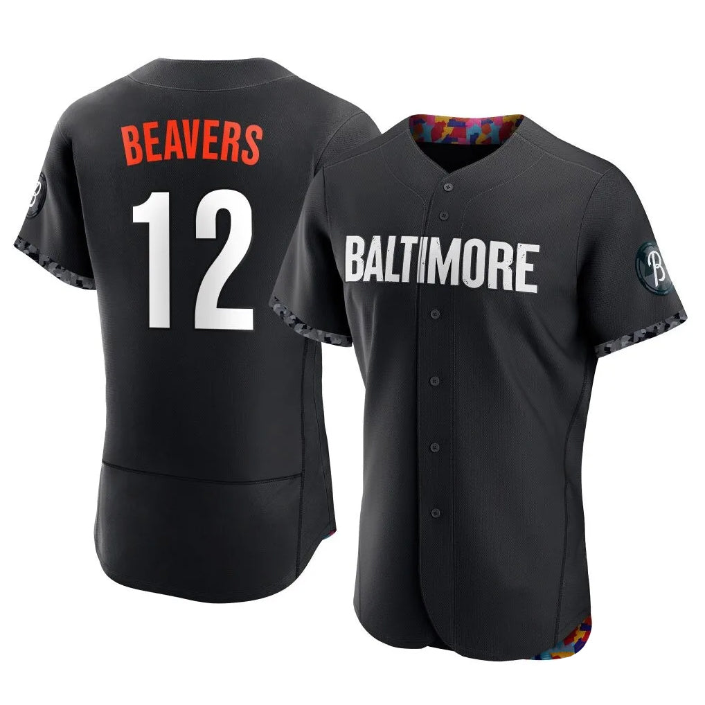 B.Orioles #12 Dylan Beavers Player Black City Connect Limited Elite Home Game Jdoa Stitched Jerseys