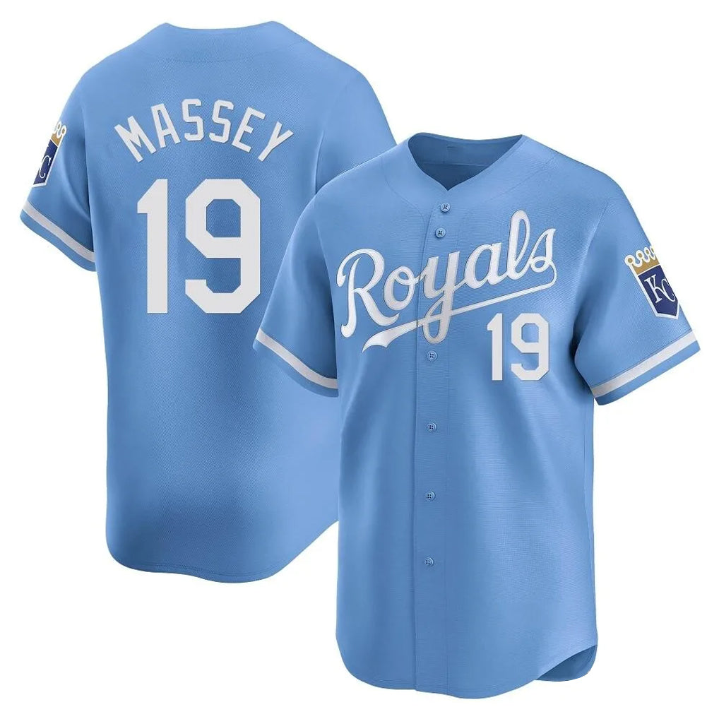 KC.Royals #19 Michael Massey Player Light Blue Alt Limited Home Jdoa Stitched Jerseys