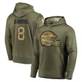 C.Browns #8 Dillon Gabriel Player Olive Salute to Service Pullover Hoodies Home Game Jdoa Stitched Jerseys