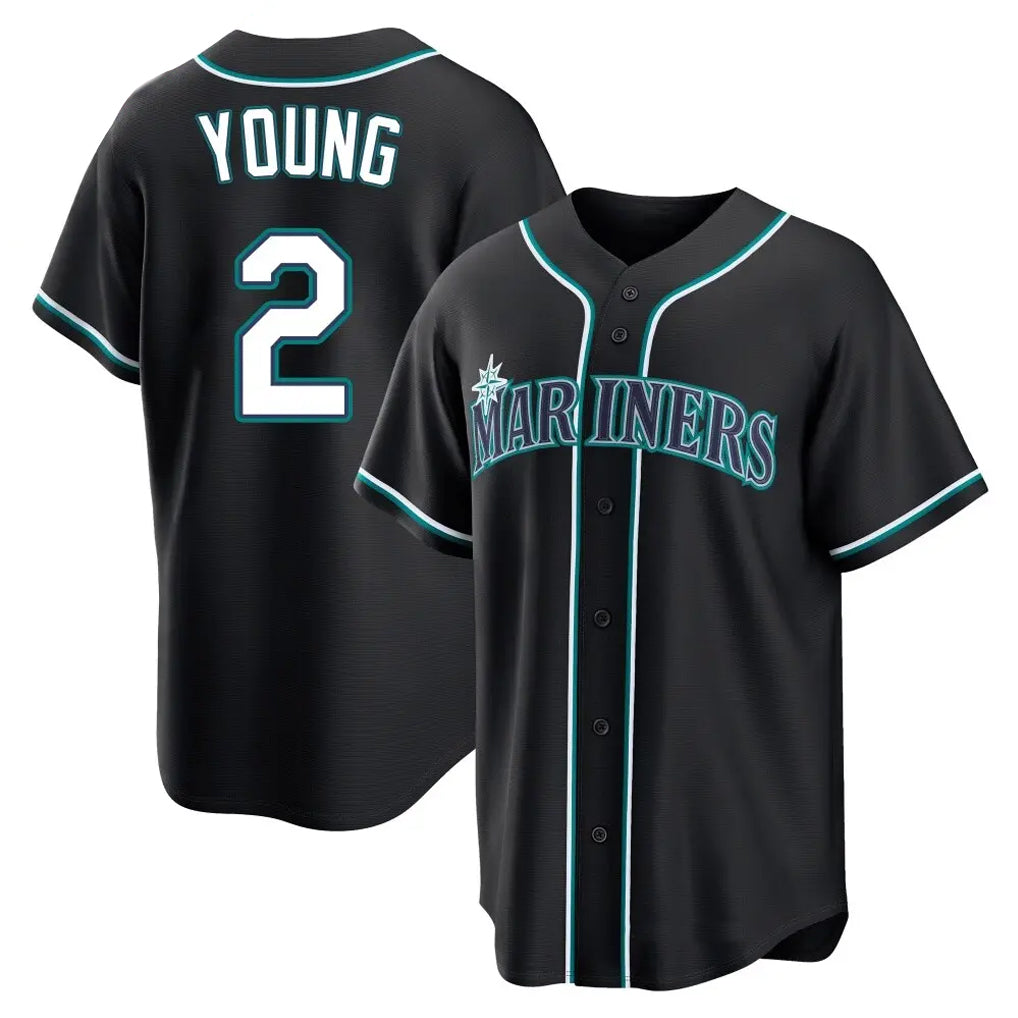 S.Mariners #2 Cole Young Player Black Fashion Home Limited Jdoa Stitched Jerseys