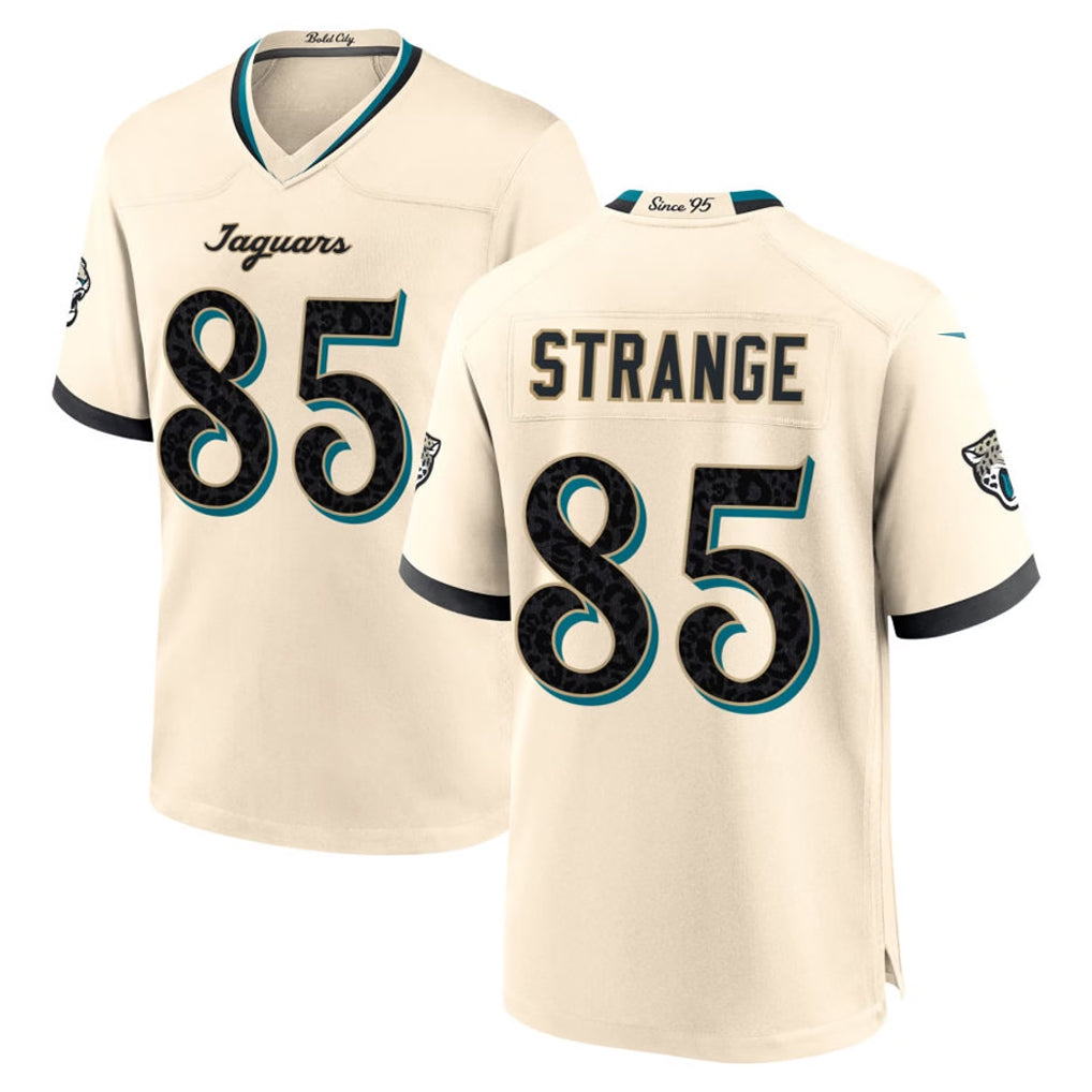 J.Jaguars #85 Brenton Strange Player Natural 2026 Rivalries Collection Game Jdoa Stitched Jerseys