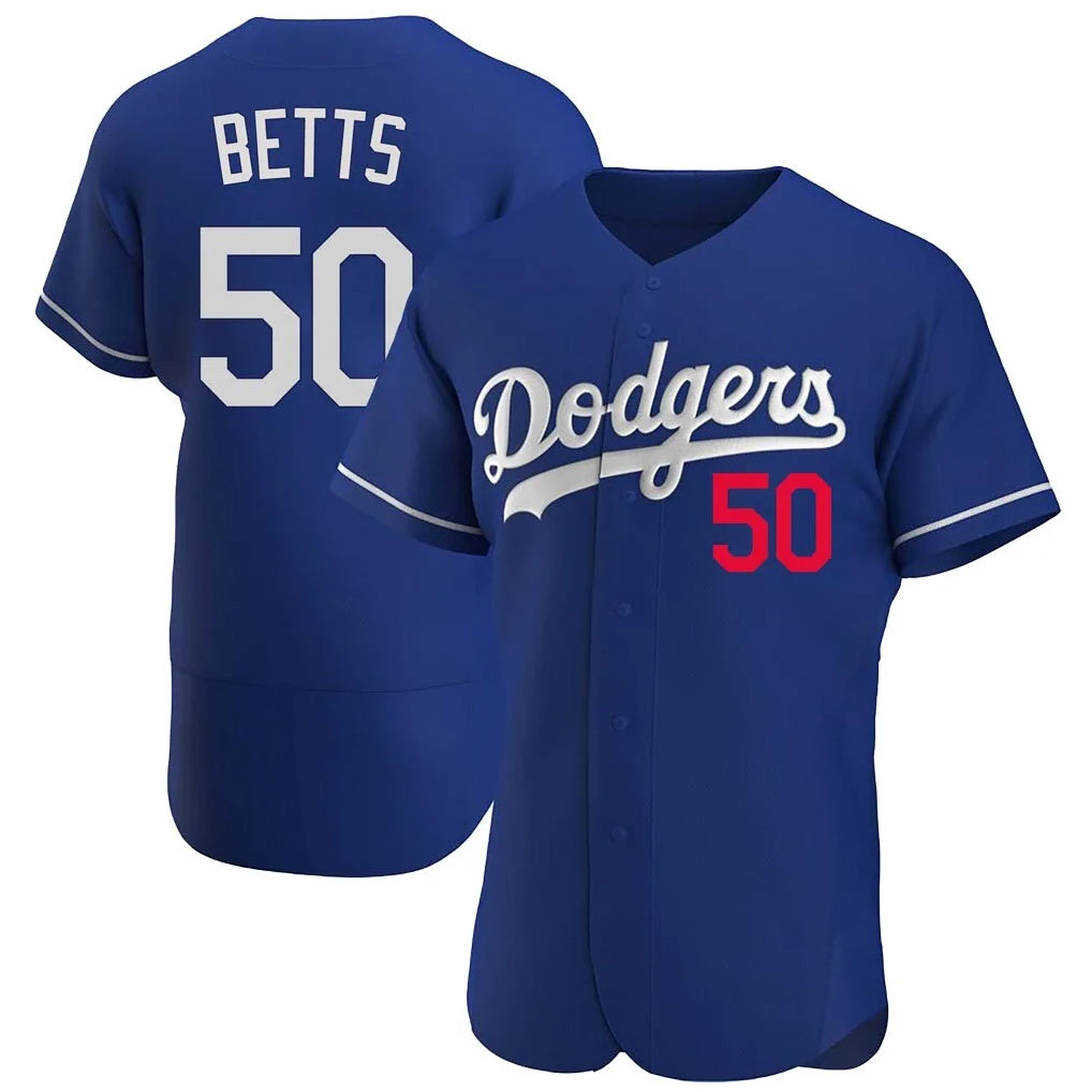 LA.Dodgers #50 Mookie Betts Player Royal Limited Elite Home Jdoa Stitched Jerseys