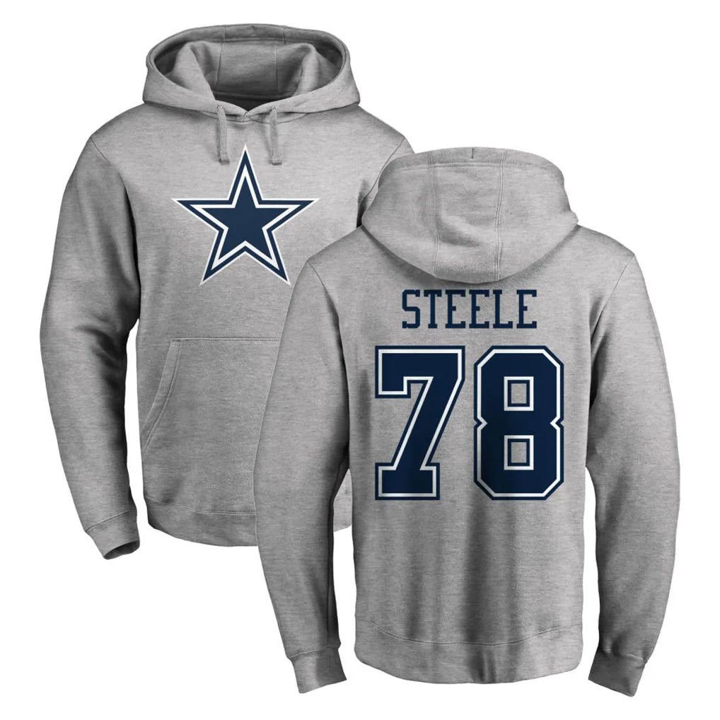 D.Cowboys #78 Terence Steele Player Gray LOGO Pullover Hoodie Limited Jdoa Stitched Jerseys