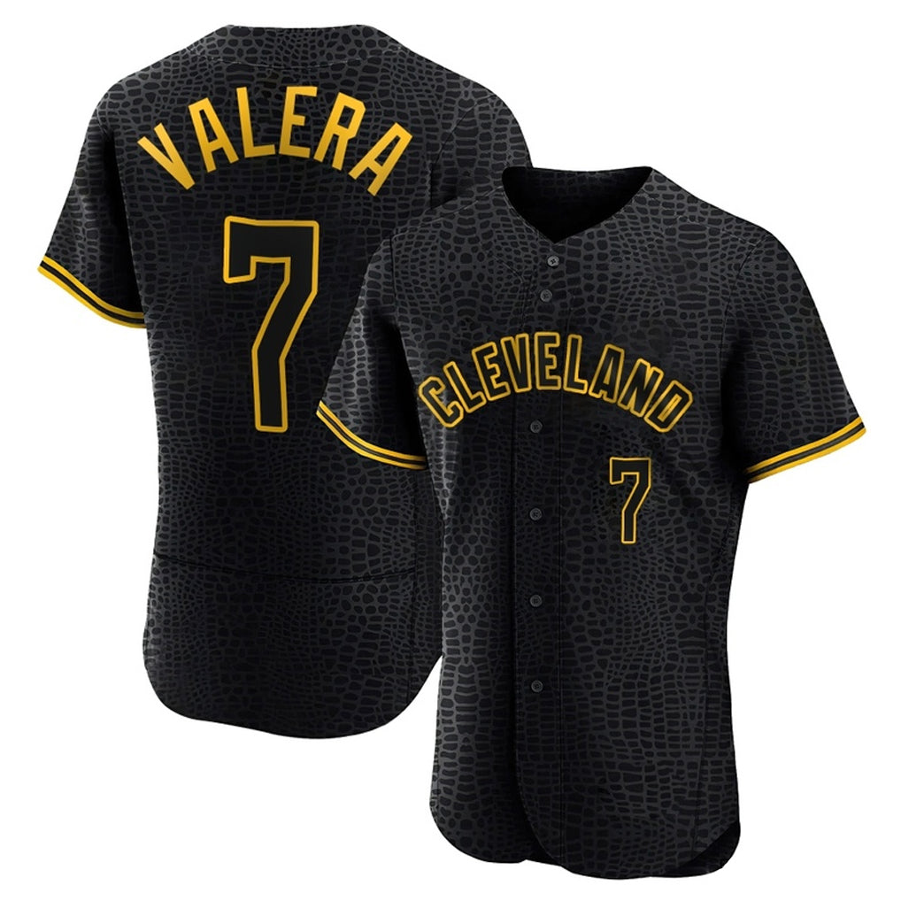 C.Guardians #7 George Valera Player Black Snake Skin City Limited Elite Home Jdoa Stitched Jerseys