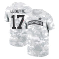 C.Panthers #17 Xavier Legette Player Arctic Camo Salute to Service T-Shirt Hoodies Jdoa Stitched Jerseys