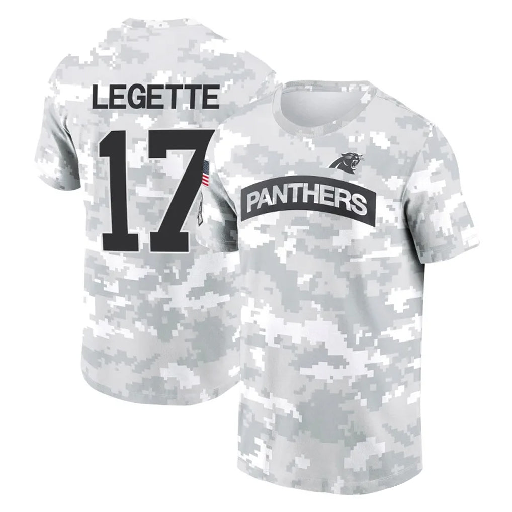 C.Panthers #17 Xavier Legette Player Arctic Camo Salute to Service T-Shirt Hoodies Jdoa Stitched Jerseys