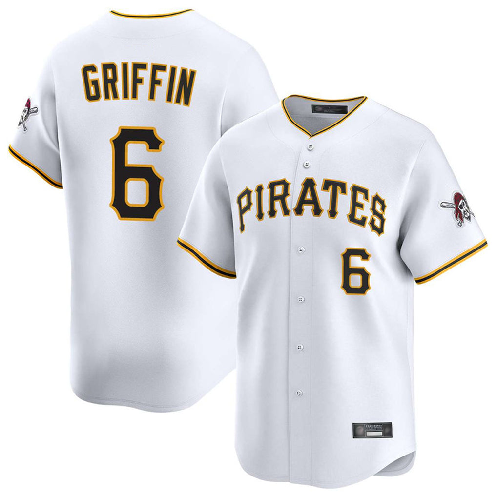 P.Pirates #6 Konnor Griffin Player White Home Limited Jdoa Stitched Jerseys