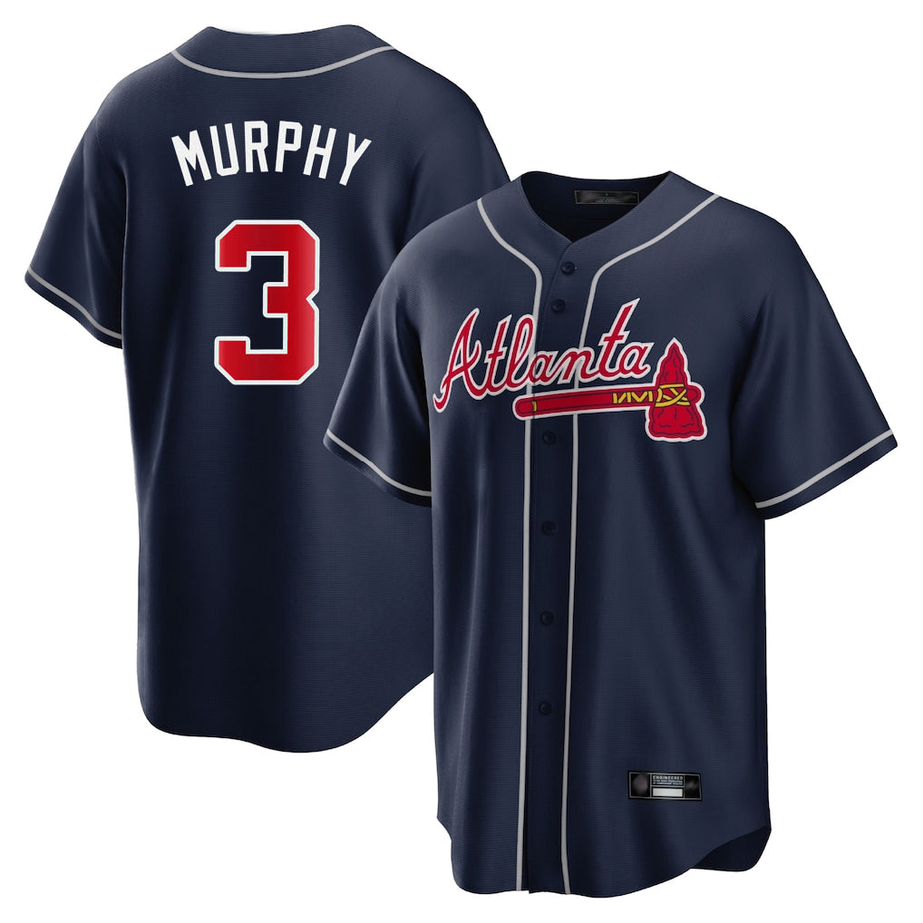 A.Braves #3 Dale Murphy Player Navy Home Game Jdoa Stitched Jerseys
