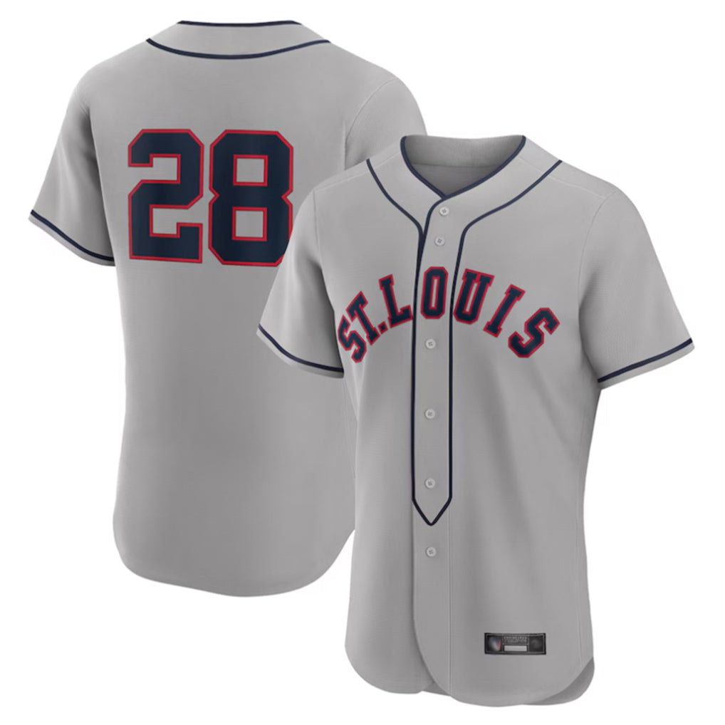 St. Louis Cardinals #28 Nolan Arenado Player Gray Home Limited Elite Jdoa Stitched Jerseys