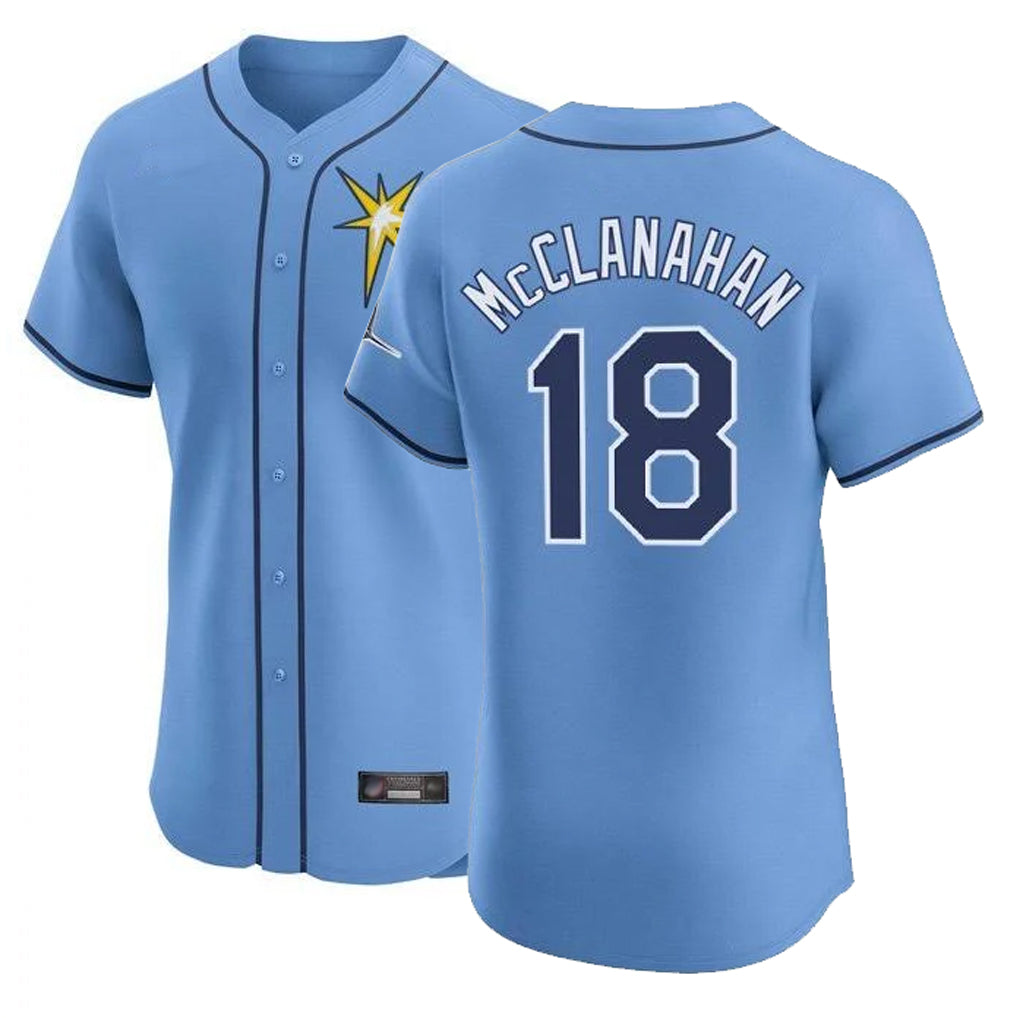 T.Bay Rays #18 Shane McClanahan Player Light Blue Home Limited Jdoa Stitched Jerseys