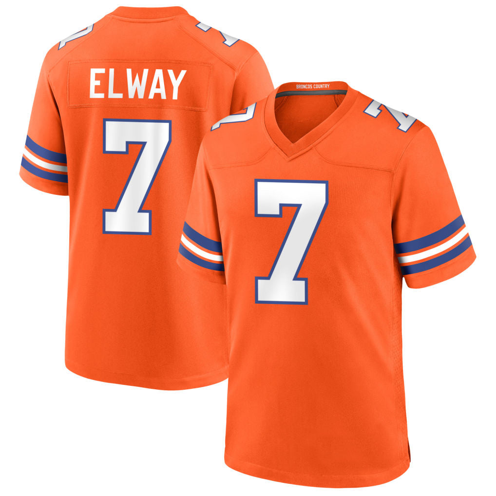 D.Broncos #7 John Elway Player Orange Throwback Game Jdoa Stitched Jerseys