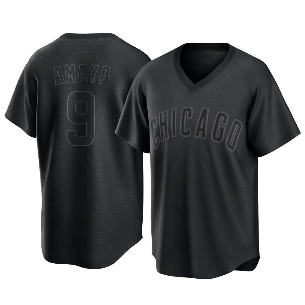 C.Cubs #9 Miguel Amaya Player Black T-shirt Home Game Jdoa Stitched Jerseys
