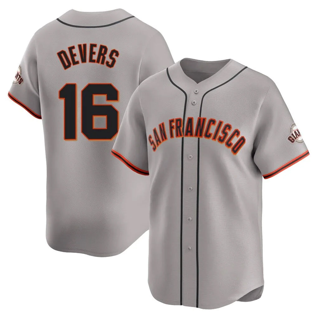 SF.Giants #16 Rafael Devers Player Gray Home Limited Jdoa Stitched Jerseys
