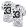D.Cowboys #33 Javonte Williams Player Arctic Camo Salute to Service Limited Home Game Jdoa Stitched Jerseys