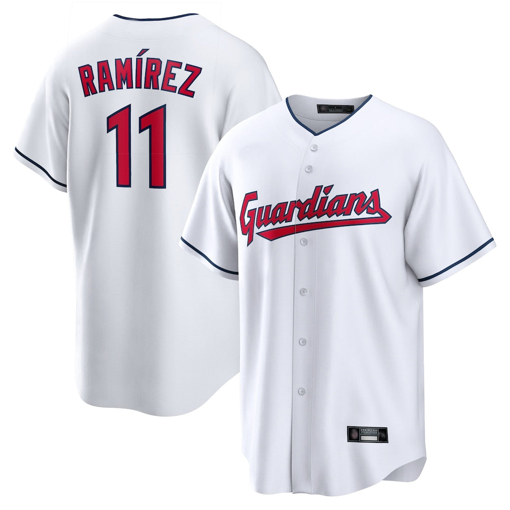 C.Guardians #11 Jose Ramirez Player White Home Game Jdoa Stitched Jerseys