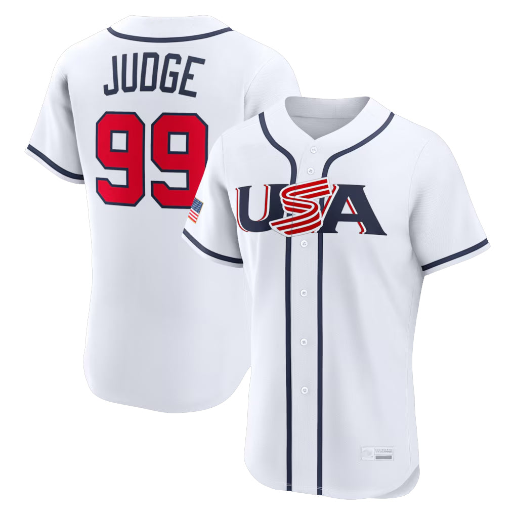 NY.Yankees #99 Aaron Judge Player White USA 2026 World Classic Home Limited Elite Jdoa Stitched Jerseys