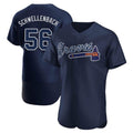 A.Braves #56 Spencer Schwellenbach Player Navy Alternate Limited Elite Home Game Jdoa Stitched Jerseys