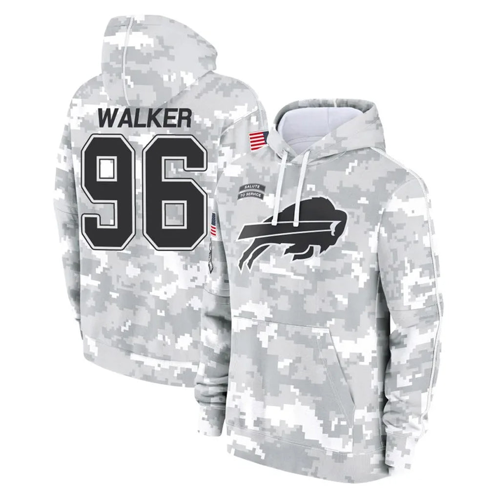 B.Bills #96 Deone Walker Player Arctic Camo Salute to Service Hoodies Jdoa Stitched Jerseys