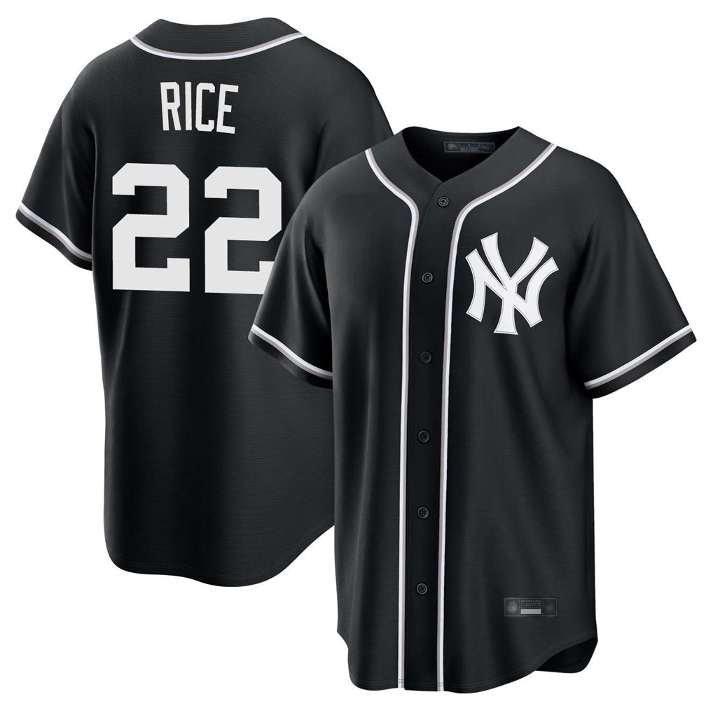 NY.Yankees #22 Ben Rice Player Black Out Game Home Jdoa Stitched Jerseys