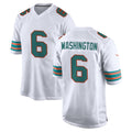 M.Dolphins #6 Malik Washington Player White Limited Home Game Jdoa Stitched Jerseys