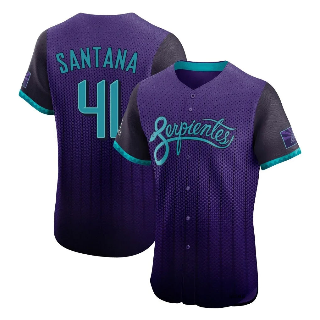 A.Diamondbacks #41 Carlos Santana Player Purple City Connect Limited Elite Home Game Jdoa Stitched Jerseys