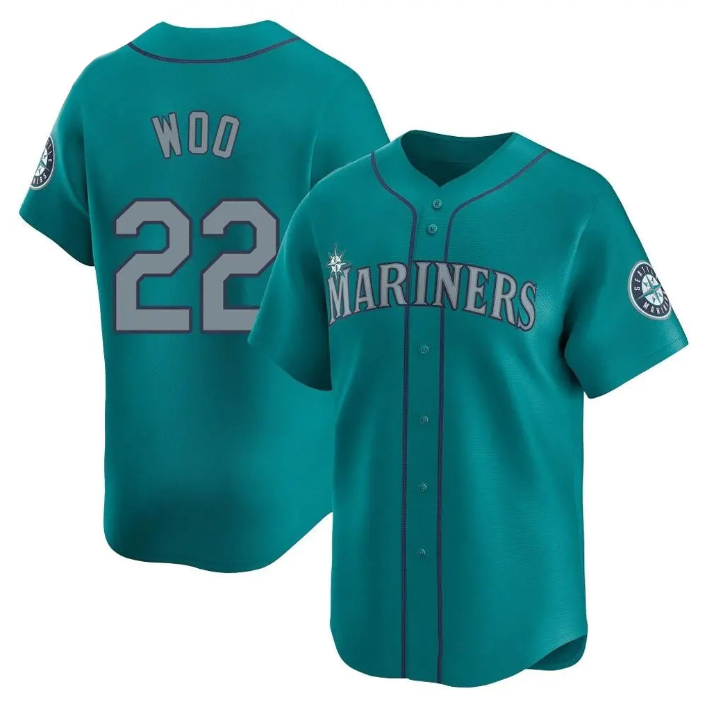 S.Mariners #22 Bryan Woo Player Teal Home Limited Jdoa Stitched Jerseys