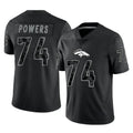 D.Broncos #74 Ben Powers Player Black Reflective Limited Jdoa Stitched Jerseys