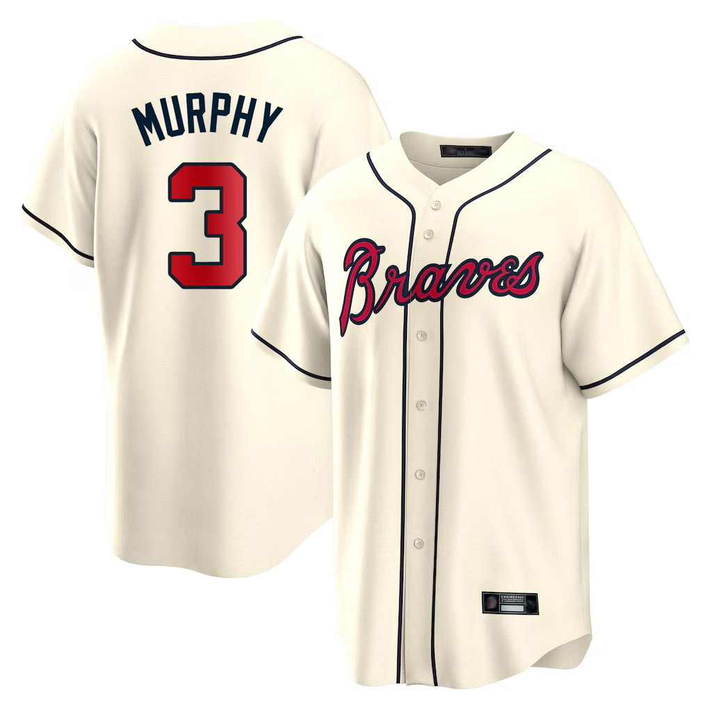 A.Braves #3 Dale Murphy Player Cream Home Game Jdoa Stitched Jerseys