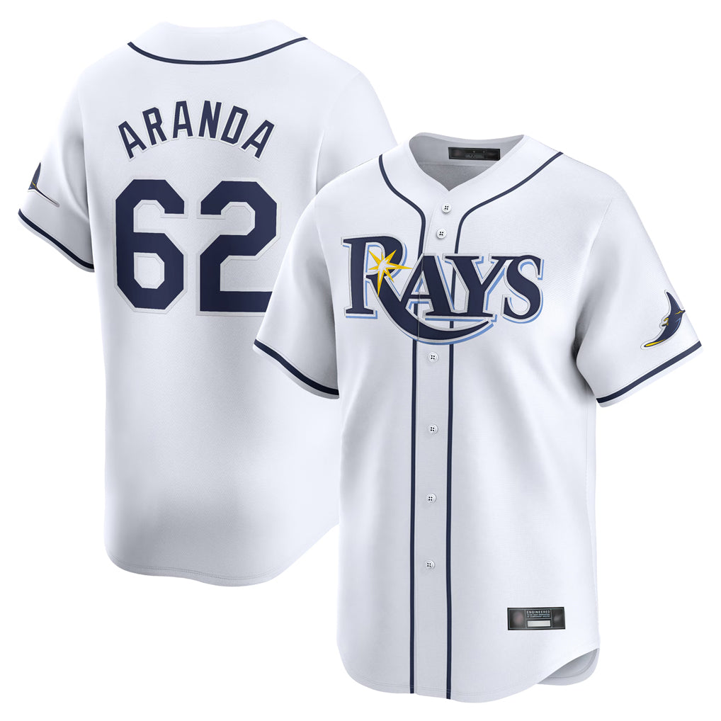 T.Bay Rays #62 Jonathan Aranda Player White Home Limited Jdoa Stitched Jerseys