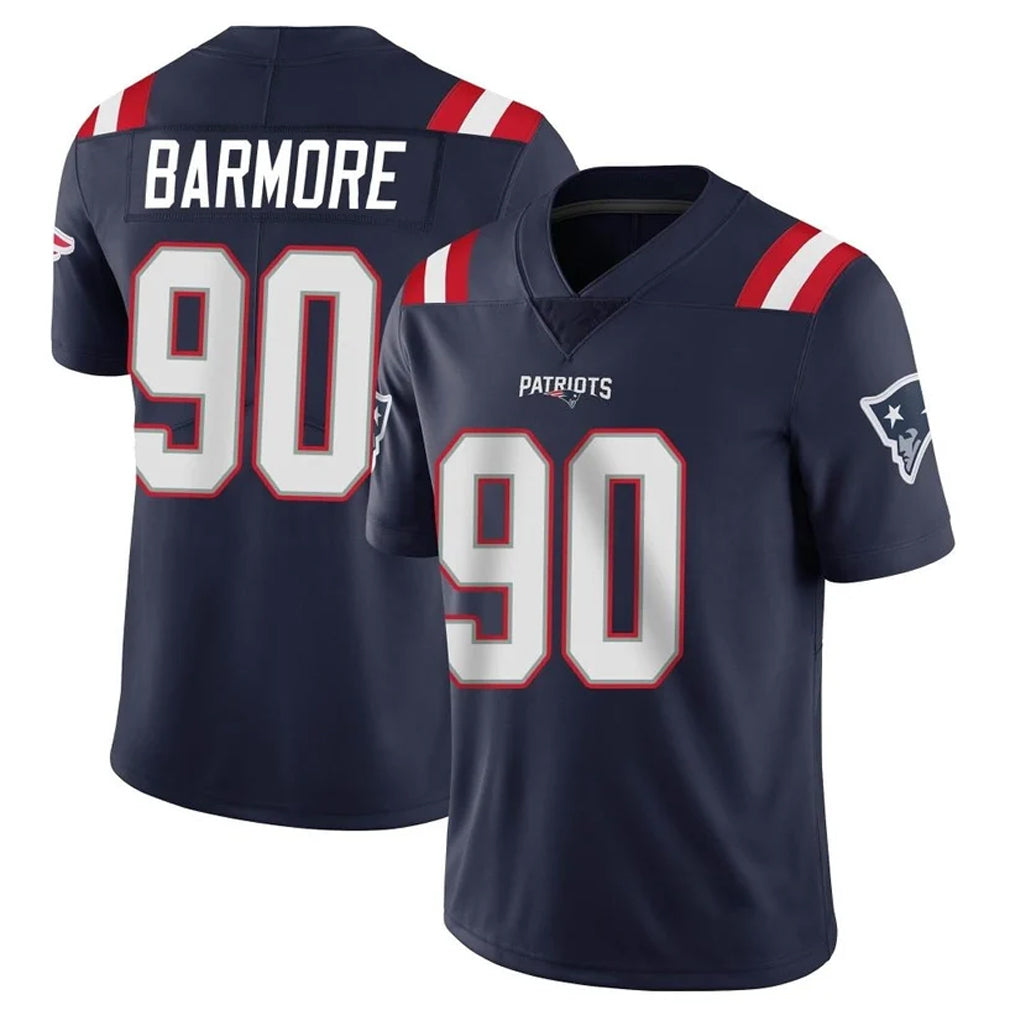 NE.Patriots #90 Christian Barmore Player Navy Vapor Untouchable Home Game Jdoa Stitched Jerseys