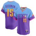 C.Rockies #15 Hunter Goodman Player Purple-Light Blue City Connect Limited Home T-shirt Jdoa Stitched Jerseys
