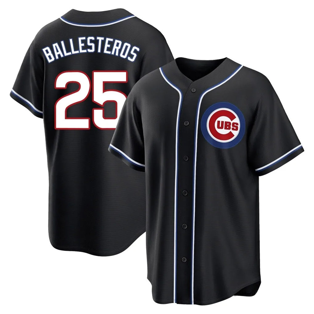 C.Cubs #25 Mois¨¦s Ballesteros Player Black Fashion Out Game Jdoa Stitched Jerseys