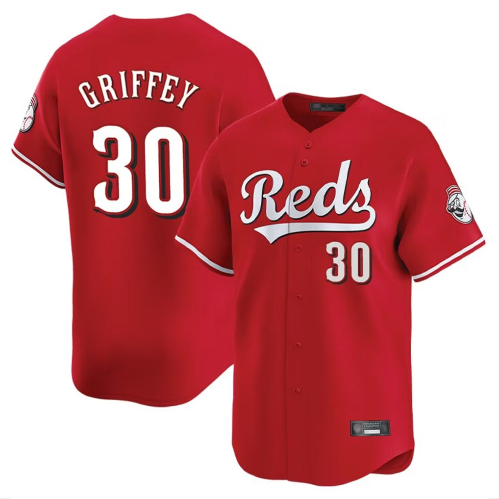 C.Reds #30 Ken Griffey Player Red Home Limited Jdoa Stitched Jerseys